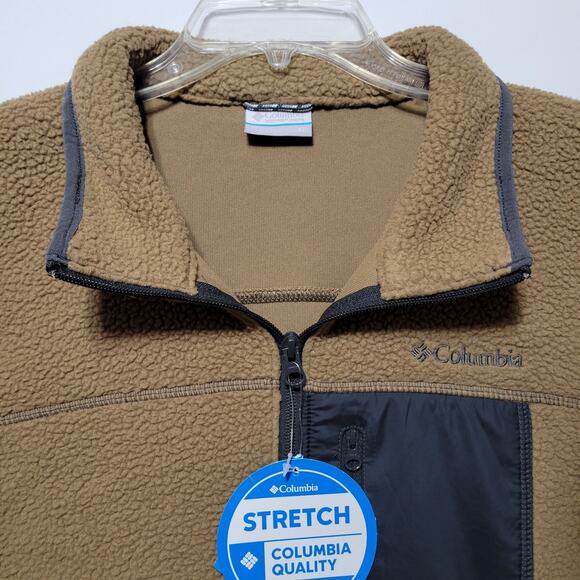 NWT Columbia Rugged Ridge Sherpa Brown Fleece Mens XL Full Zip AM0478 - Picture 7 of 12